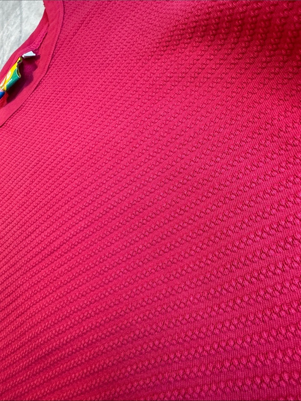 NWOT Big Bud Press Honeycomb Crop Tee Hot Pink Size Medium